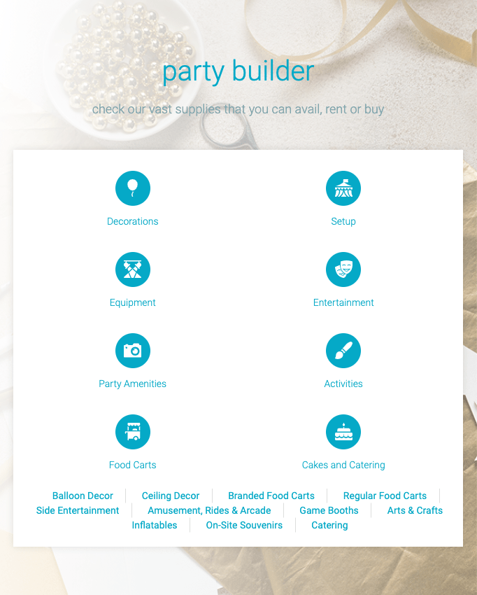 Party builder by Kiddie Party - party supply rental