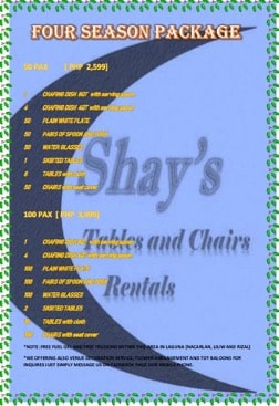 Shay's Tables and Chairs Rental
