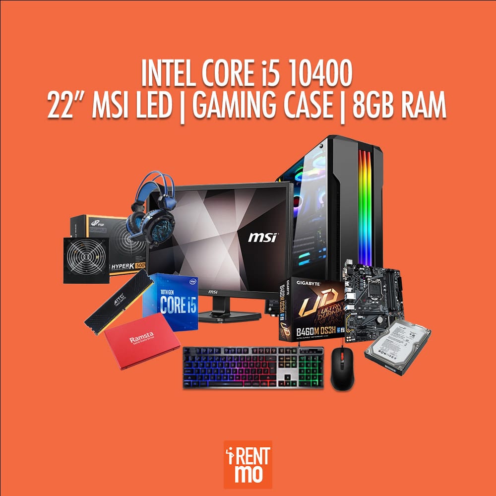 Intel i5 10400 Set Gaming Case & 22" LED