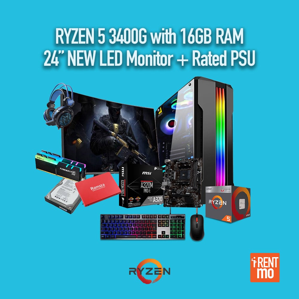 Ryzen-5-3400G-16RAM-24NEW +Rated-PSU