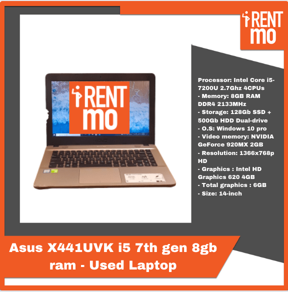 Asus X441UVK i5 7th gen 8gb ram 128gb SSD - Used Laptop