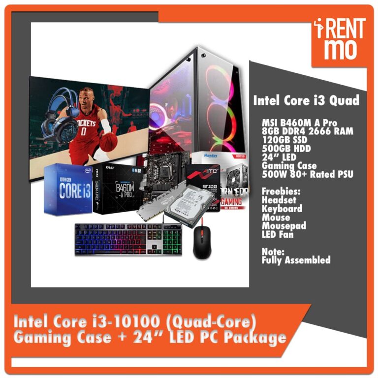 Intel Core I3 10th Gen Pc Set With Gaming Case And 24 Led Buy Rent Pay In Installments 3394