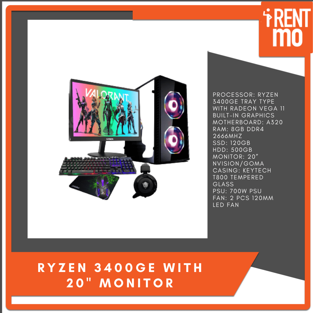 Ryzen 3400GE with 20" monitor