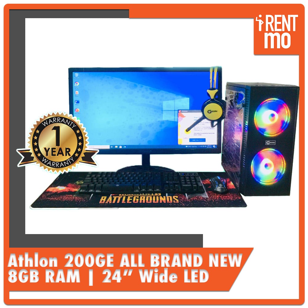 AMD Athlon 200GE with 24" Monitor All New