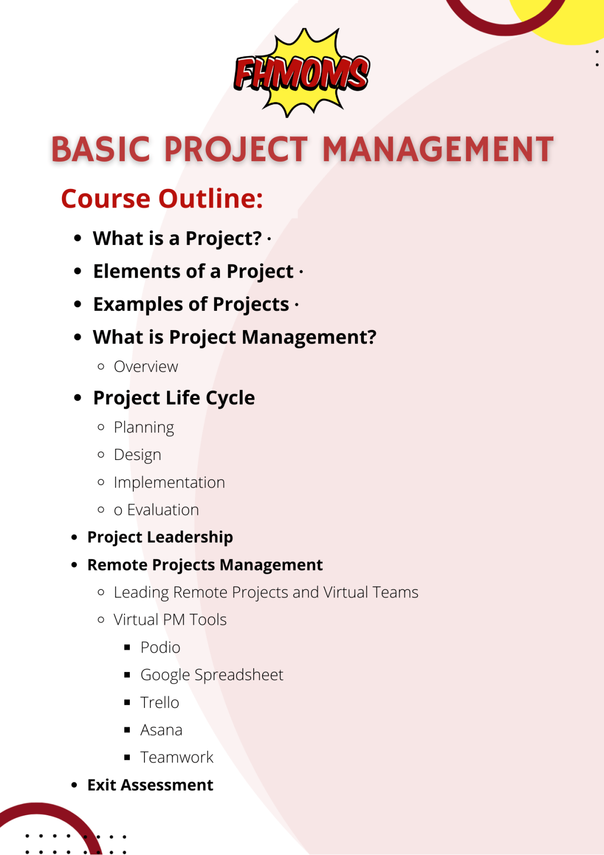 Project Management Outline