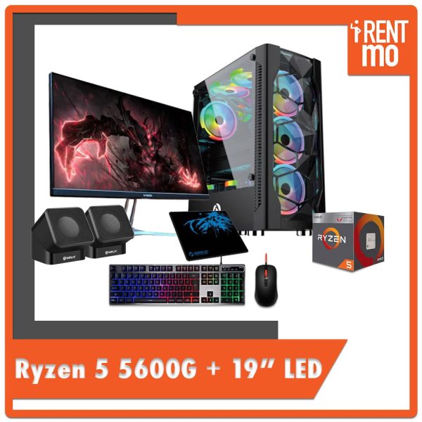 Ryzen 5 5600G with 19" Monitor PC Package