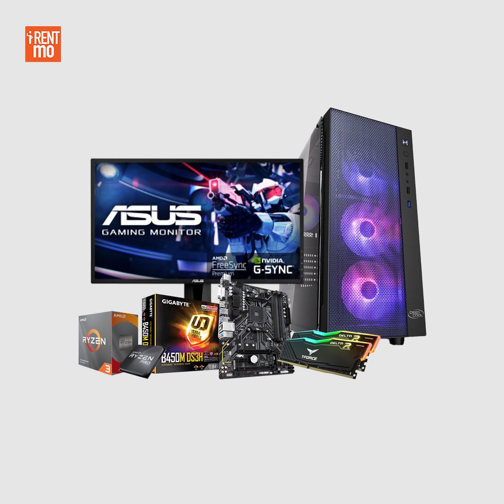 Ryzen 3 4350G with Asus 24" Gaming Monitor 16GB RAM and True Rated PSU