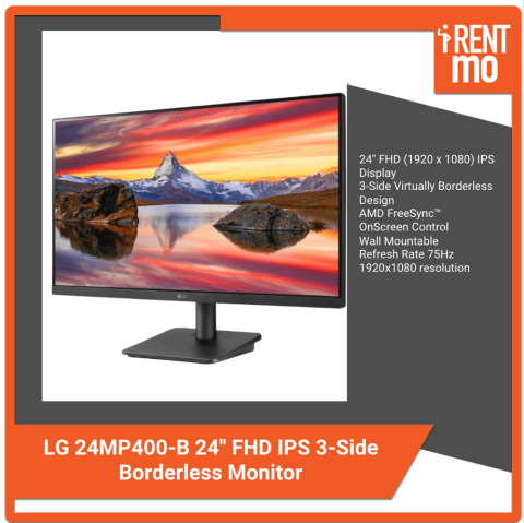 LG 24MP400-B 24'' FHD IPS 3-Side Borderless Monitor - Buy, Rent, Pay In ...