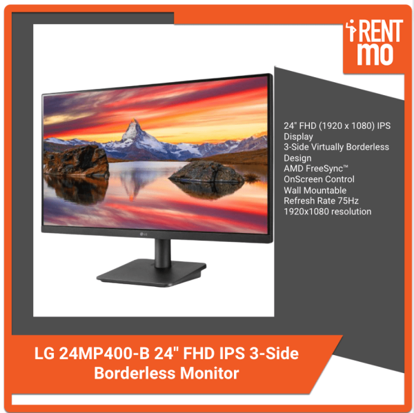 LG 24MP400-B 24'' FHD IPS 3-Side Borderless Monitor